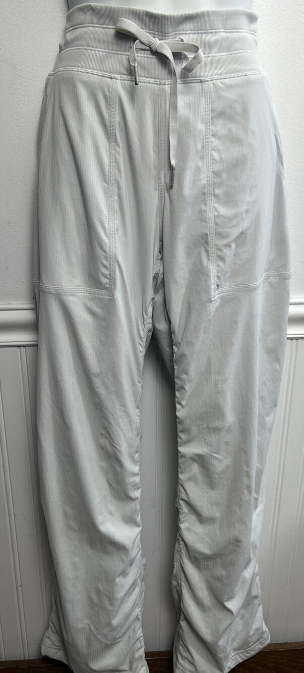 Lululemon Dance Studio Pants Dove Grey LINED Straight Leg Women’s 10 Athletic